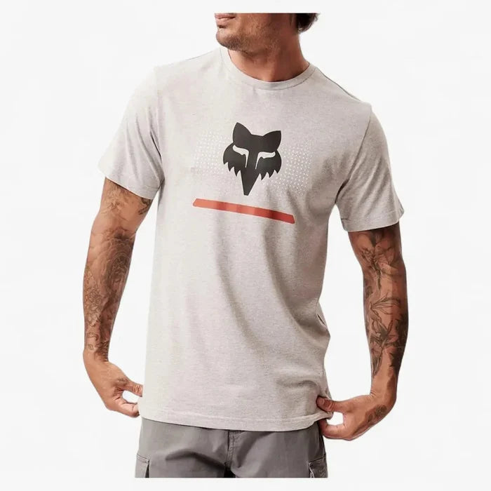 Fox Mens Optical Illusion Short Sleeve Tee Light Grey Heather | Fox