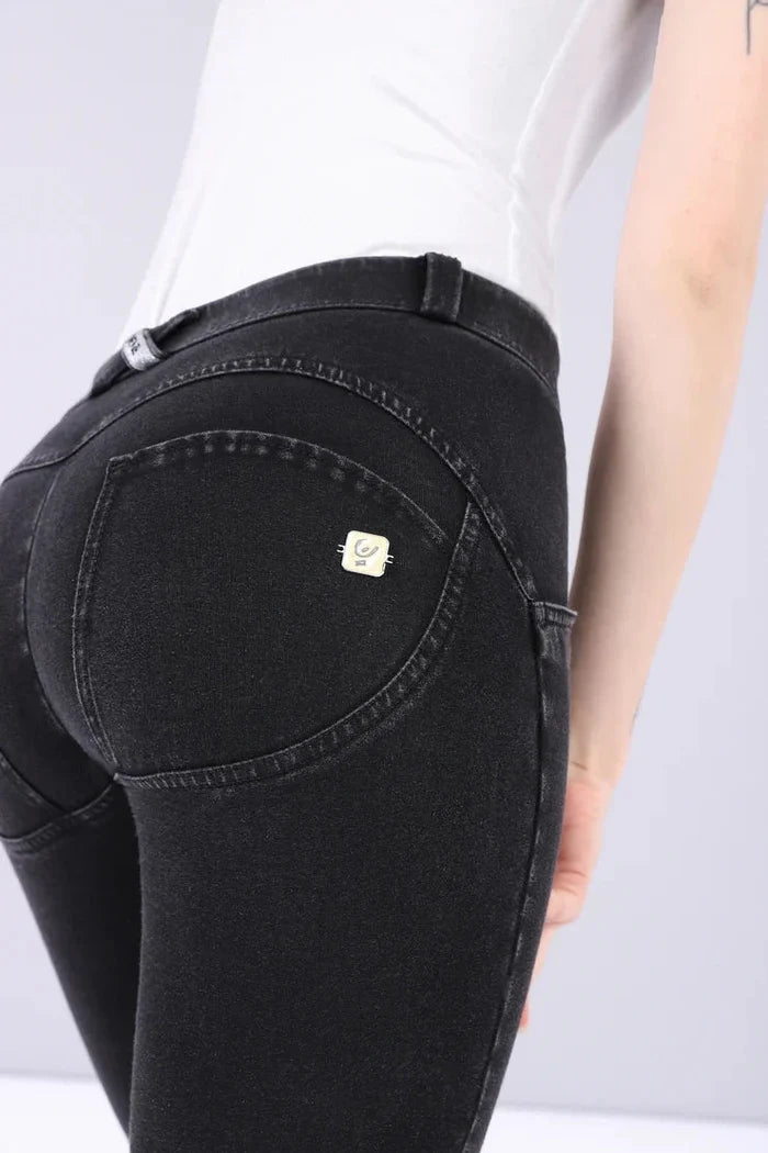 Freddy Womens Black Black Stitch Regular Waist Long Length Jean | Freddy