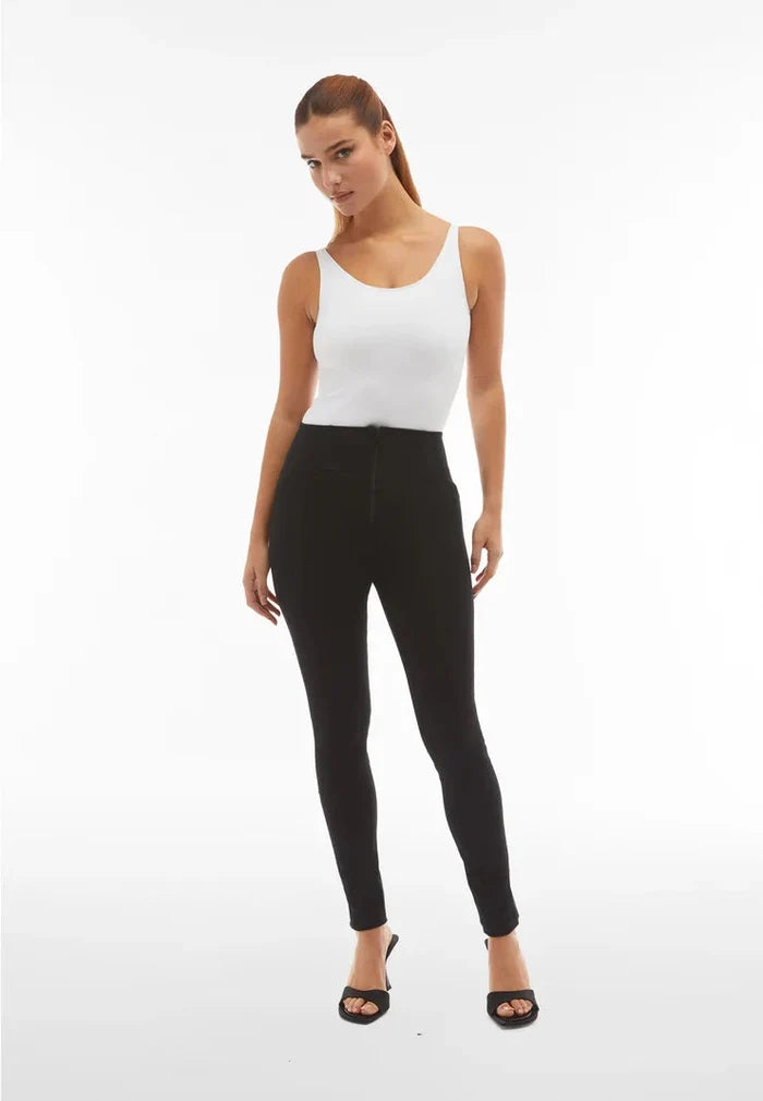 Freddy Womens Black High Waist Long Length Cotton Pant | Freddy