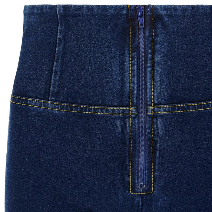 Freddy Womens Dark Blue Yellow Stitch High Waist Long Length | Freddy