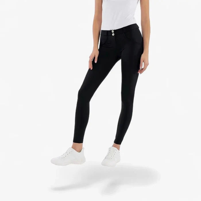Freddy Womens Diwo Pro Black Regular Waist Long Length Pant | Freddy
