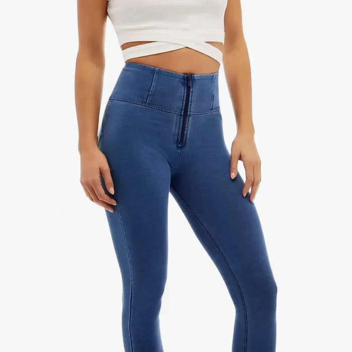 Freddy Womens Light Blue Stitch High Waist Long Length Jean | Freddy