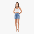 Freddy Womens Wr.Up High Waist Fringed Push Up Blue Shuttle Denim Shorts | Freddy