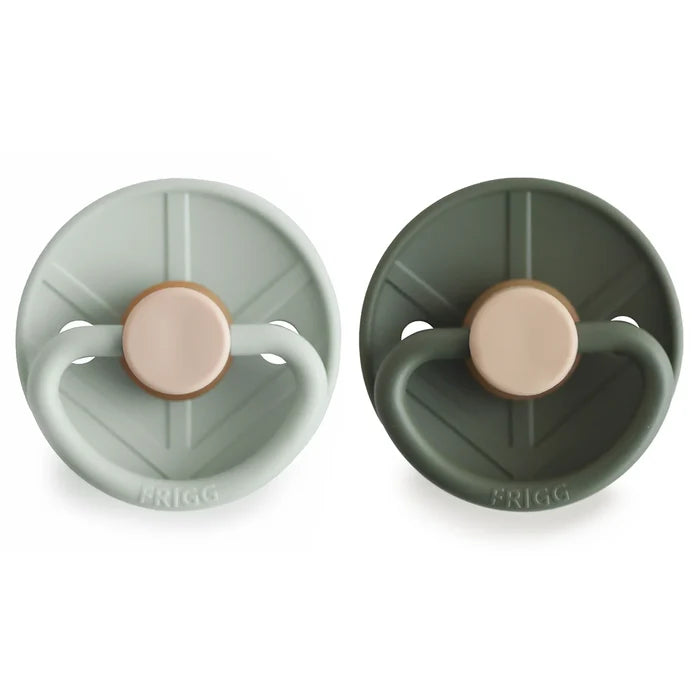 FRIGG LITTLE VIKING NATURAL RUBBER PACIFIER | SAGE/OLIVE | 2 PACK