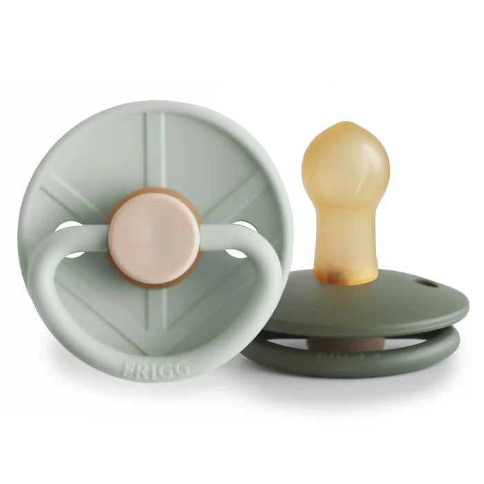 FRIGG LITTLE VIKING NATURAL RUBBER PACIFIER | SAGE/OLIVE | 2 PACK