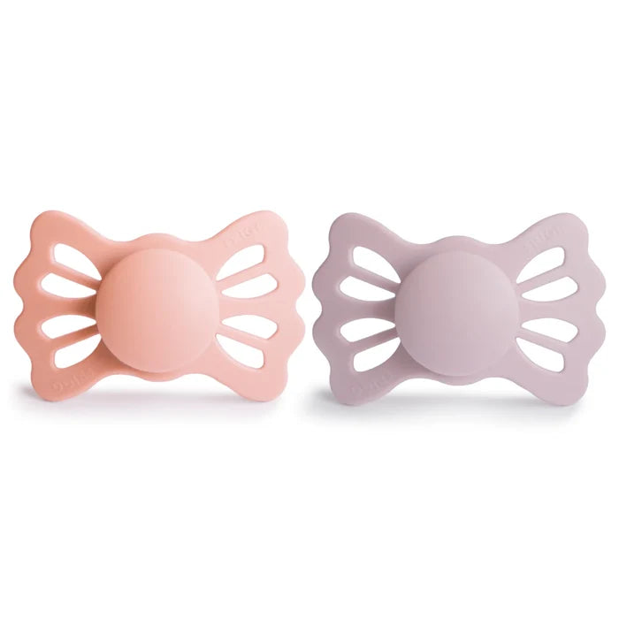 FRIGG LUCKY SYMMETRICAL SILICONE BABY PACIFIER | PRETTY IN PEACH/PRIMROSE | 2-PACK
