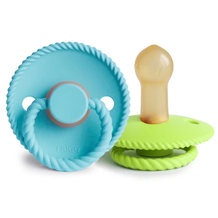 FRIGG ROPE NATURAL RUBBER PACIFIER | WATERFALL/RAINFOREST | 2 PACK