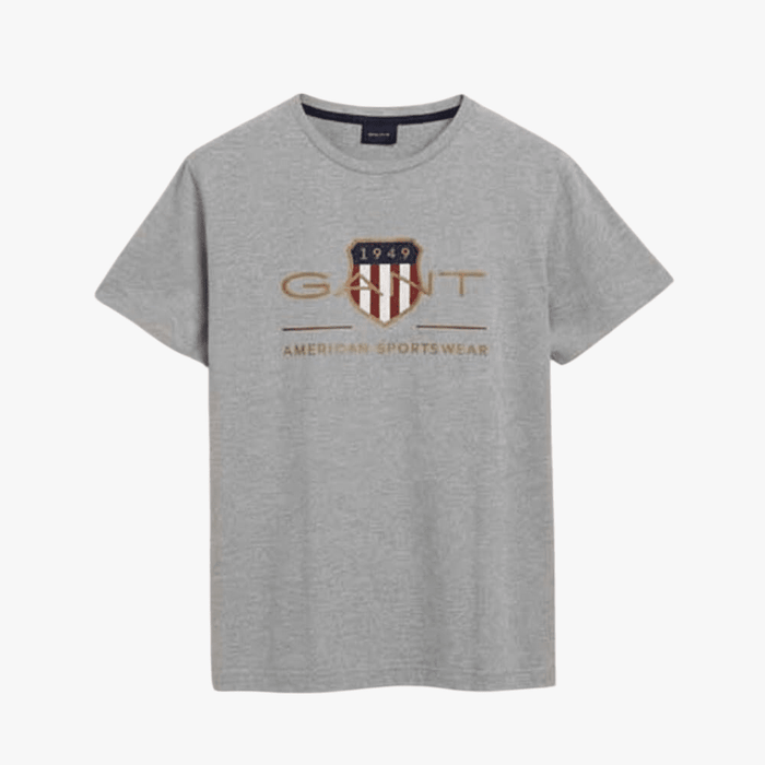 Gant Mens Archive Shield Tee Grey | Gant