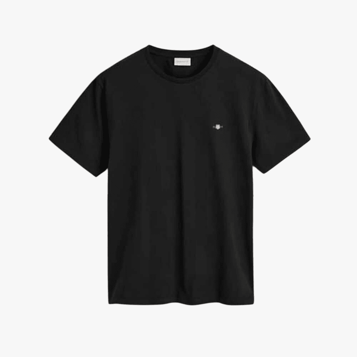 Gant Mens Regular Shield Short Sleeve Tee Black | Gant