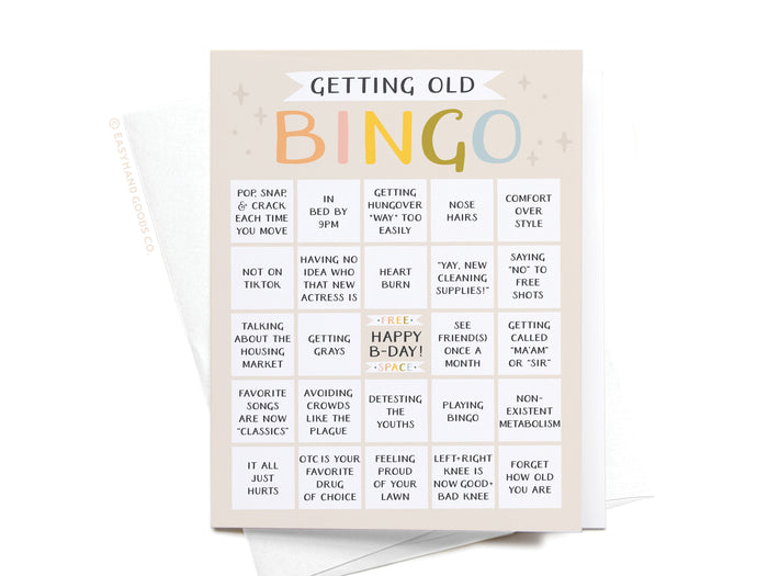 Getting Old Bingo Greeting Card - Onderkast Studio