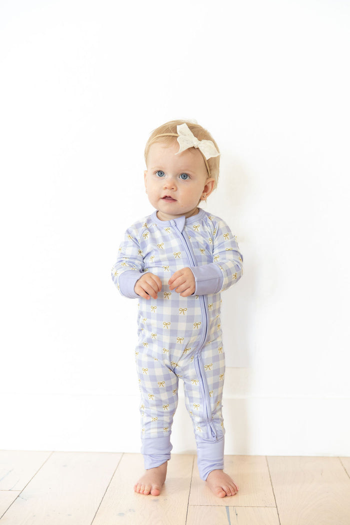 GINGHAM BOWS | ZIPPER ONE PIECE