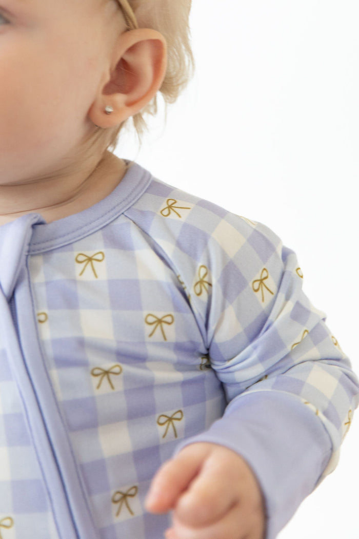 GINGHAM BOWS | ZIPPER ONE PIECE