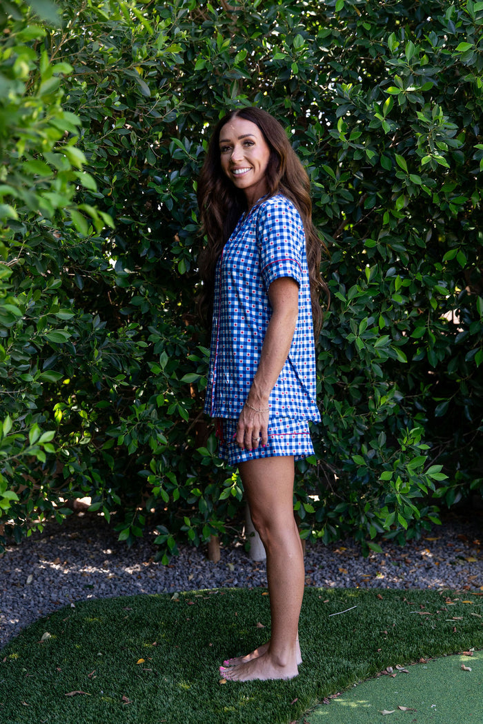 GINGHAM STARS | WOMEN'S SHORT SLEEVE SHORTS SET