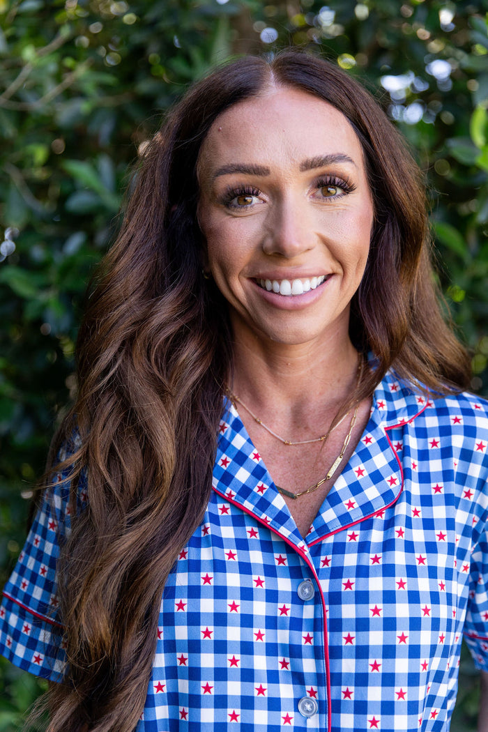 GINGHAM STARS | WOMEN'S SHORT SLEEVE SHORTS SET