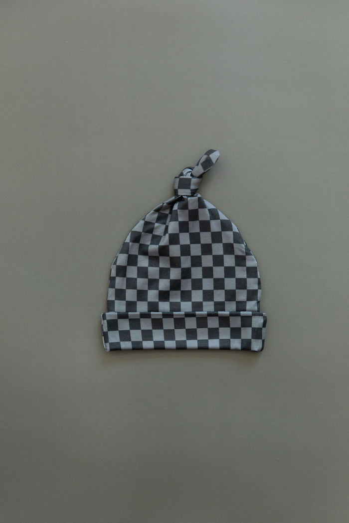 GREY + BLACK MINI CHECKER | BEANIE