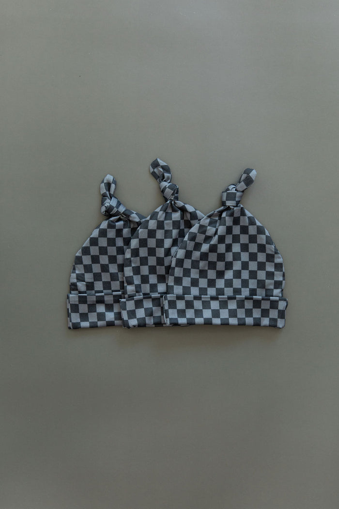 GREY + BLACK MINI CHECKER | BEANIE