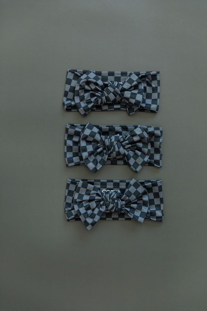 GREY + BLACK MINI CHECKER | BOW