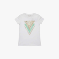 Guess Girls Geometric Floral Short Sleeve Tee Tru White | Guess