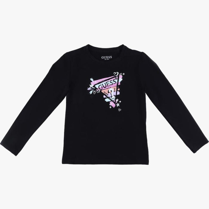 Guess Girls Long Sleeve Tee Black Guess