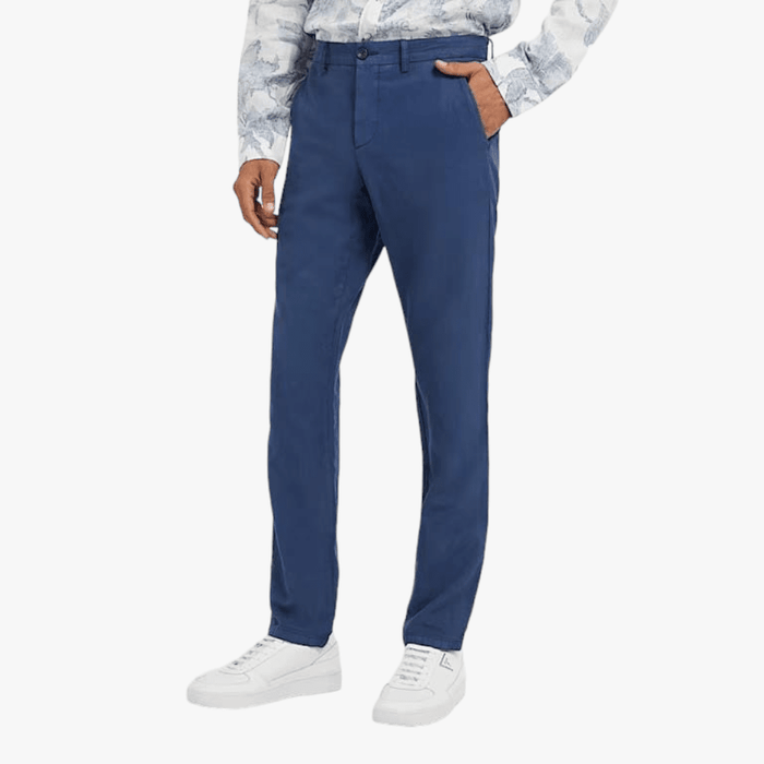 Guess Mens Basic Chino Pants Blue | Guess