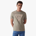 Guess Mens Triangle Logo Short Sleeve Tee Sage | Guess