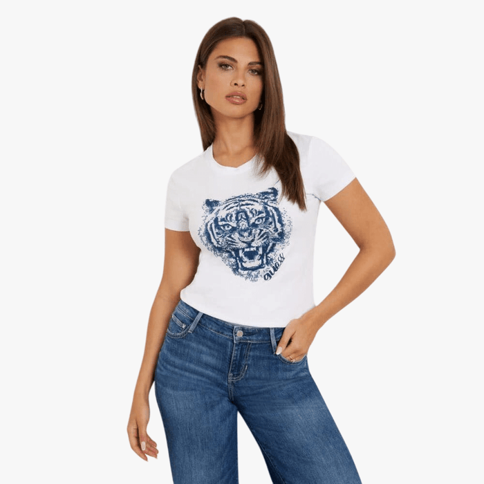 Guess Womens Becky Short Sleeve Tee White | Guess