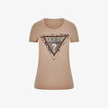 Guess Womens Cheeta Logo Triangle Short Sleeve Tee Rose | Guess