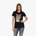 Guess Womens Leopard Jewel Easy Short Sleeve Tee Black | Guess