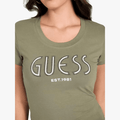 Guess Womens Logo Short Sleeve Tee Green | Guess