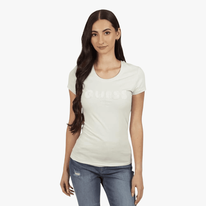 Guess Womens Sequins Short Sleeve Tee Teal | Guess