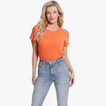 Guess Womens Shaded Logo Short Sleeve Tee Orange | Guess