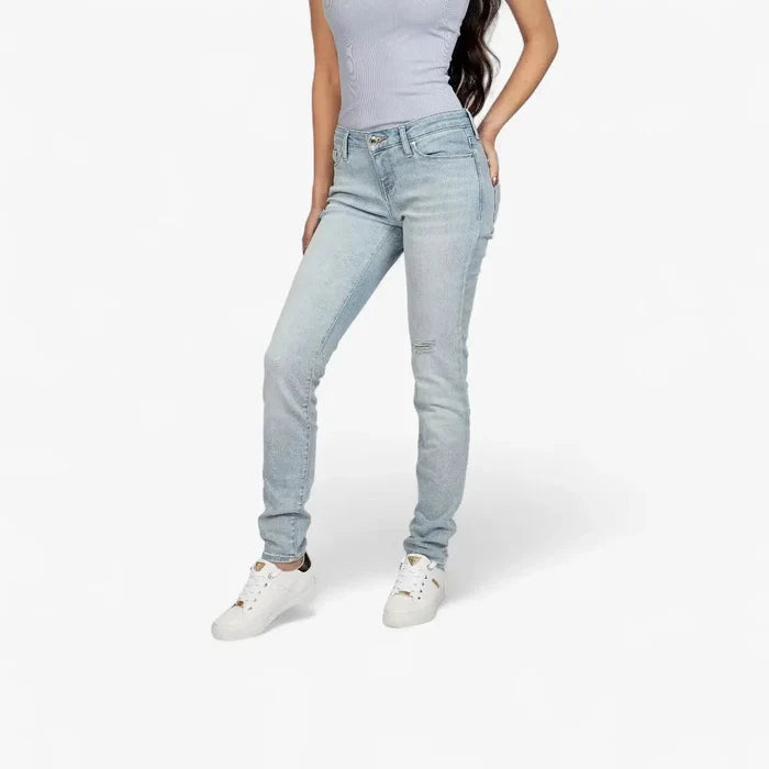 Guess Womens Tayla Jeans Power Skinny Low Rise Jean Light Wash | Guess
