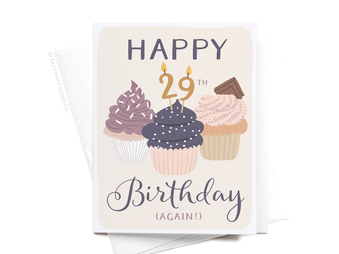 Happy 29th Birthday Again Greeting Card
