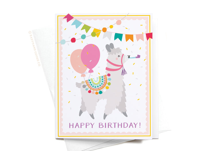 Happy Birthday Llama Greeting Card - Onderkast Studio