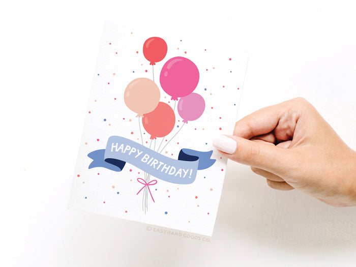Happy Birthday Party Balloons Greeting Card - Onderkast Studio