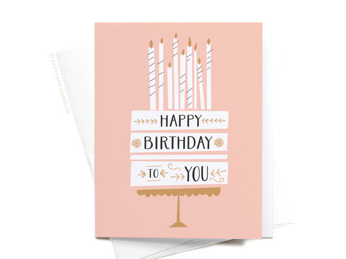 Happy Birthday to You Cake + Candles Greeting Card - Onderkast Studio