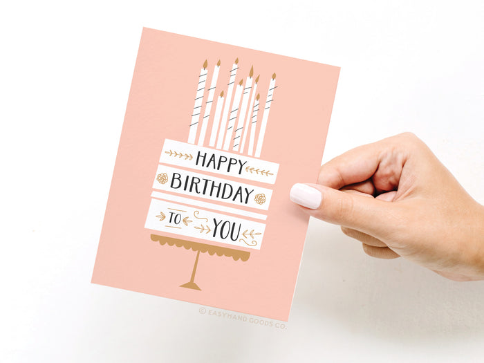 Happy Birthday to You Cake + Candles Greeting Card - Onderkast Studio