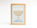 Happy Hanukkah Floral Menorah Folded Greeting Note Set