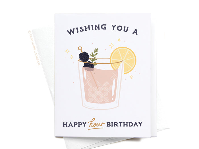 Happy Hour Birthday Cocktail Greeting Card - Onderkast Studio
