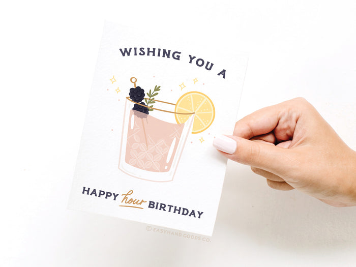 Happy Hour Birthday Cocktail Greeting Card - Onderkast Studio