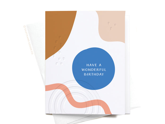 Have a Wonderful Birthday Abstract Letterpress Greeting Card - FINAL STOCK