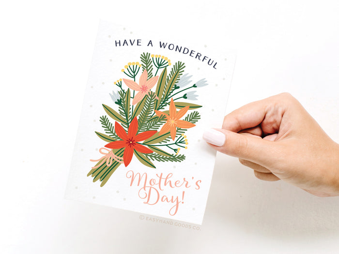 Have a Wonderful Mother's Day Bouquet Greeting Card - Onderkast Studio