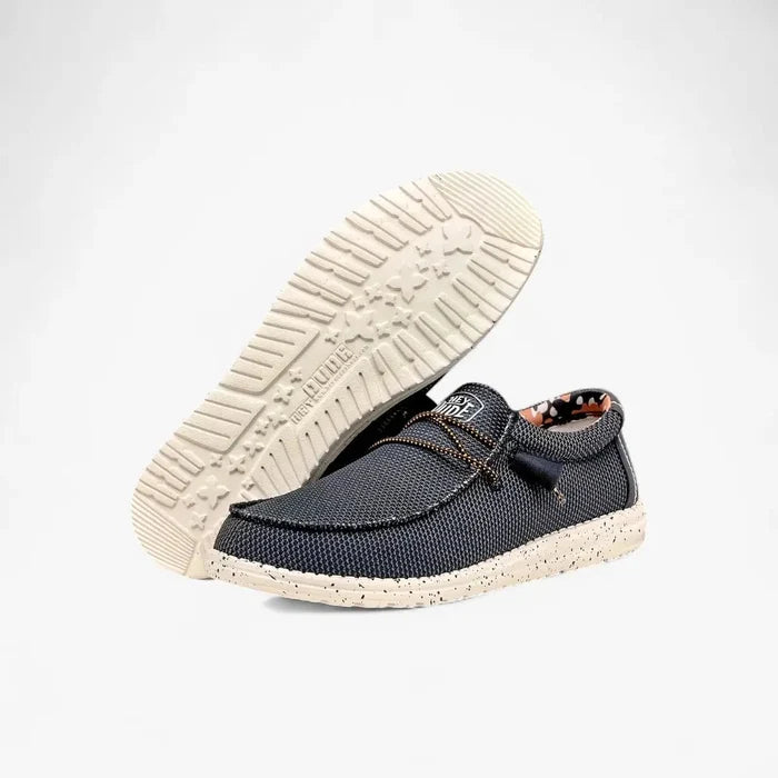 Hey Dude Mens Wally Sox Stitch Black Multi | Hey Dude