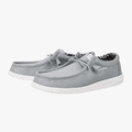 Hey Dude Mens Wally Stretch Canvas 007 Light Grey | Hey Dude