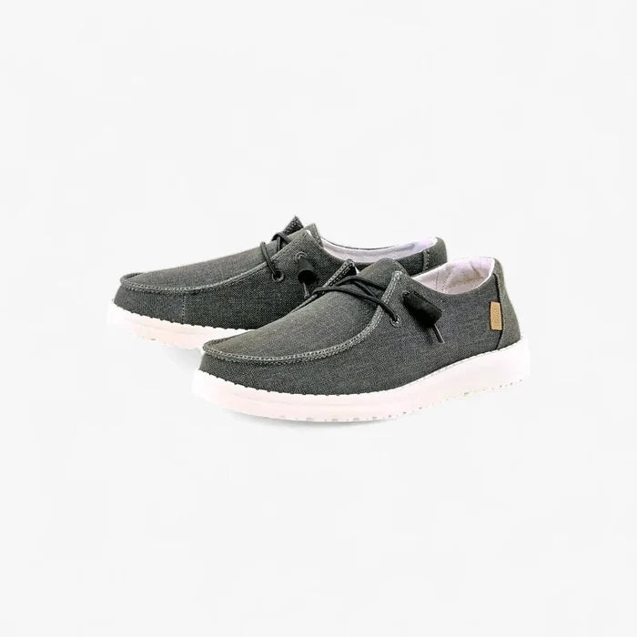 Hey Dude Womens Wendy Chambray Shoe Off Black | Hey Dude