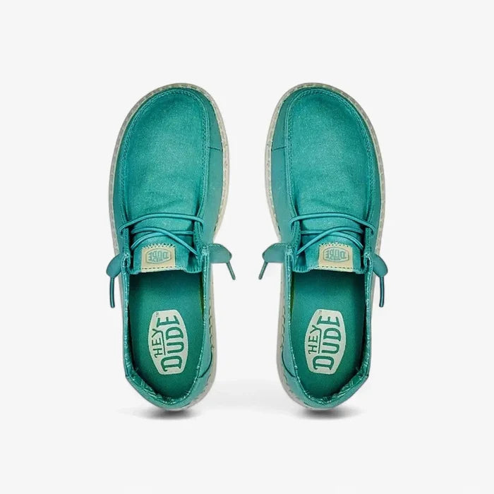 Hey Dude Womens Wendy Stretch Canvas Turq | Hey Dude