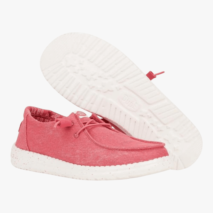 Hey Dude Womens Wendy Stretch Canvas Washed Red | Hey Dude