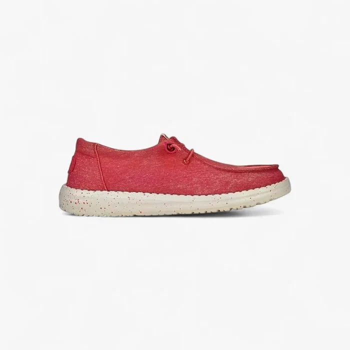 Hey Dude Womens Wendy Stretch Canvas Washed Red | Hey Dude