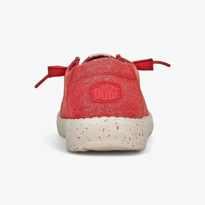 Hey Dude Womens Wendy Stretch Canvas Washed Red | Hey Dude