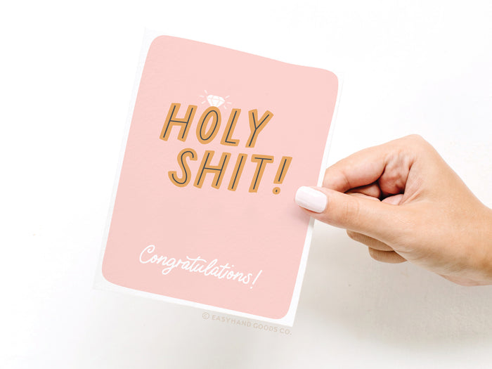 Holy Shit Engagement Ring Greeting Card - Onderkast Studio